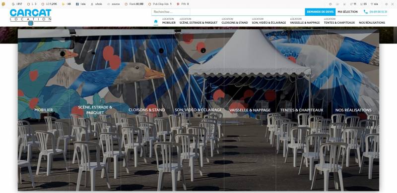 Tentes et chapiteaux de réception à louer pour un mariage en extérieur à Lyon dans le Rhône (69) avec CARCAT LOCATION