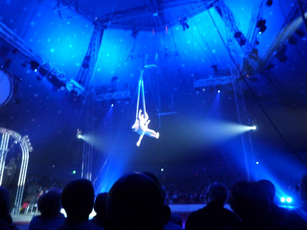 sangles aériennes sous coupole chapiteau 48 mètres rond